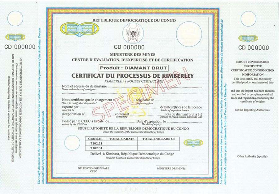 Specimen Certificate of Origin